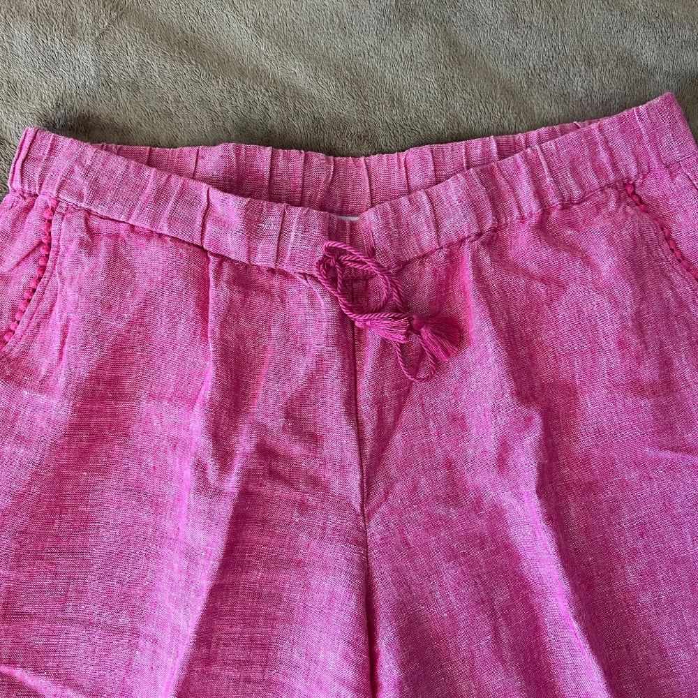 Talbots Linen Tassel Drawstring Pants With Pocket… - image 2